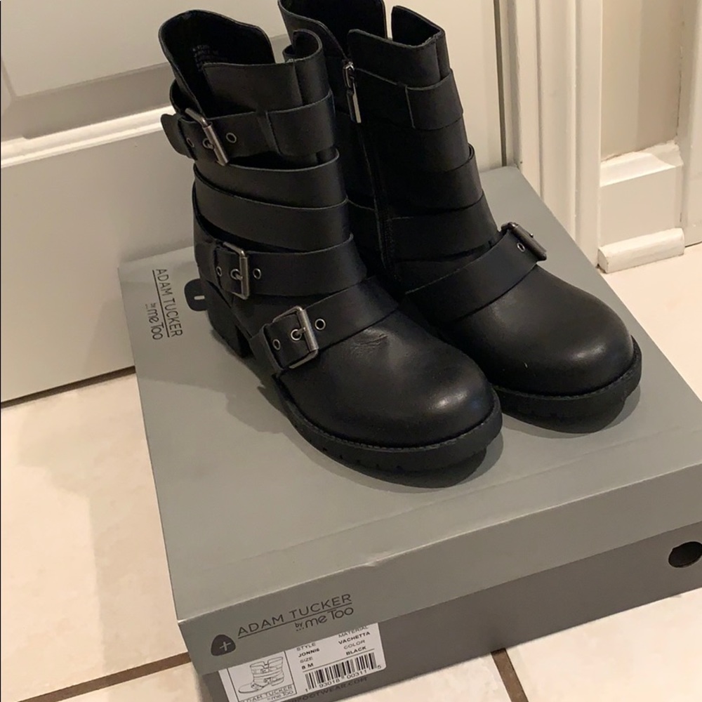 Adam Tucker Black Moto Boots Sz. 8